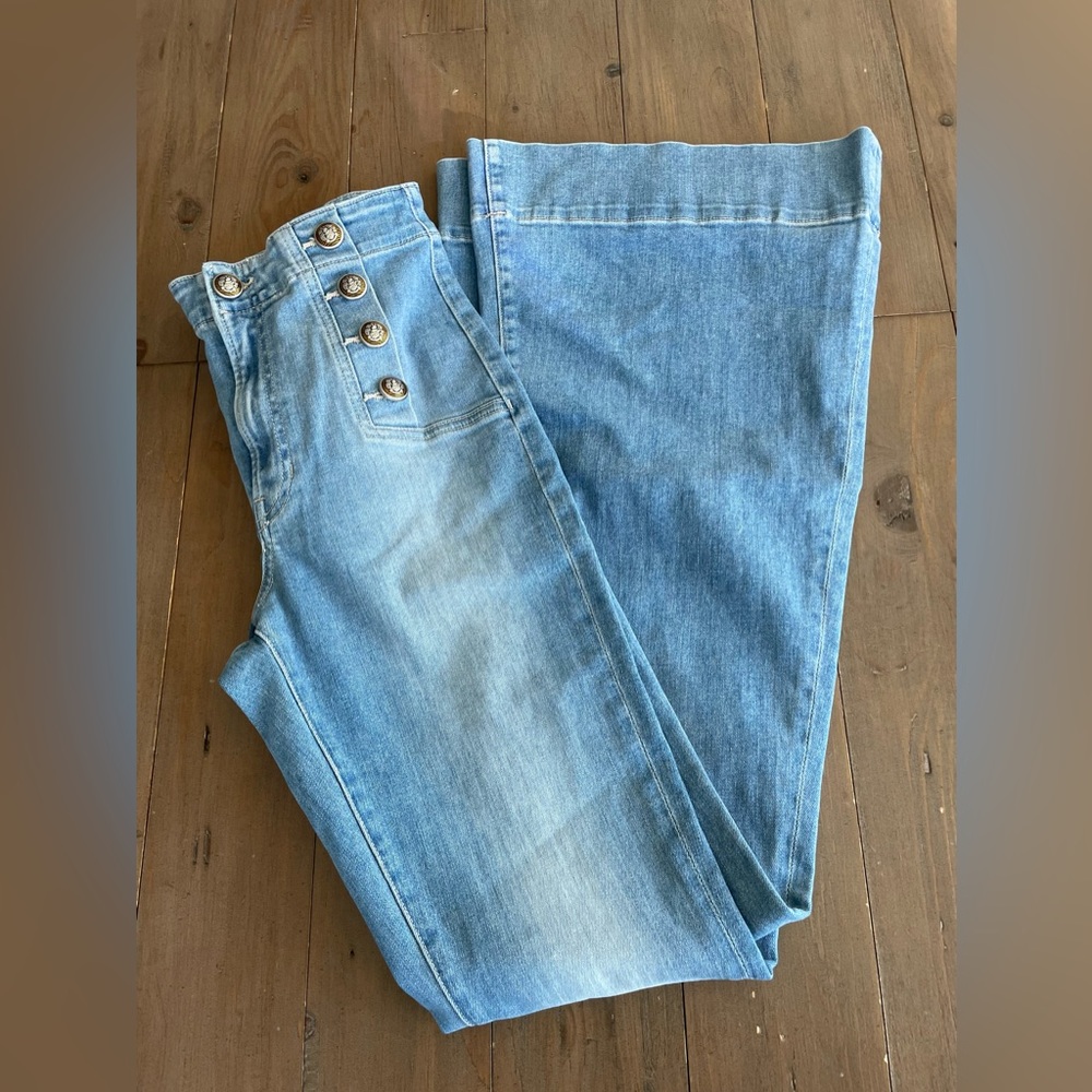 Veronica Beard Sheridan bell bottom Jean with sailor buttons NWT - Picture 11 of 13